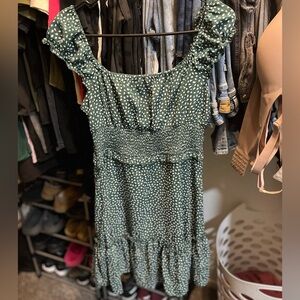 Green Polka Dot Women's Dress